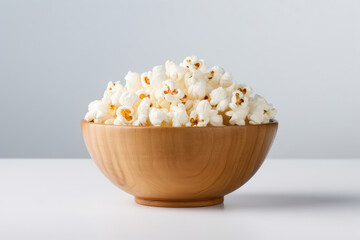 Wall Mural - Bowl of popcorn on white background