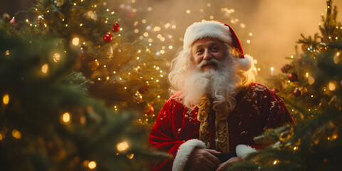 Wall Mural - Santa Claus harvesting marijuana at Christmas