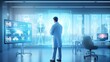 Doctor of healthcare on hospital room isolated background. AI generated image