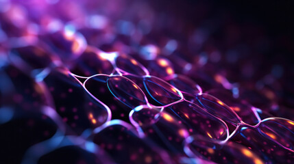 Poster - Abstract background with dark purple glass waves
