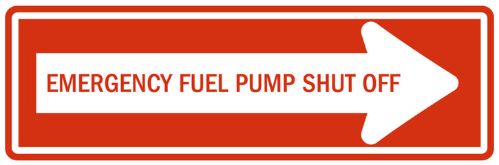 Wall Mural - Gas shut off sign and labels emergency fuel shut off 