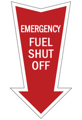 Wall Mural - Gas shut off sign and labels emergency fuel shut off 