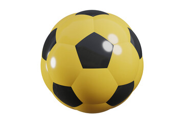 Wall Mural - Soccer ball. Realistic football ball. Yellow and black colors. 3d rendering