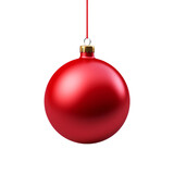 Fototapeta  - christmas ball hanging on a rope isolated on a white background
