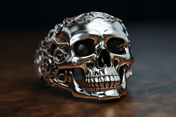 Skull motif ring