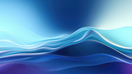 Fototapete - Minimalist Azure Motion: Calm and Refreshing Abstract Aqua Waves