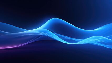 Fototapete - Abstract Motion: Blue Wave Pattern with Flowing Smoke