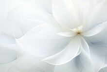 Abstract White Backdrop With Fractal Flower Petals. Generative AI