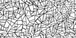 Broken white forms of dried earth or cracked glass. Seamless pattern of broken shards, cracked shell, broken glass, white shards on a black background.