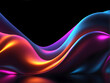 Abstract design with colorful flow of liquid shape on black background