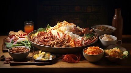 Aufkleber - korean food, bibimpap, bulgogi, kimpap, tteok boggi