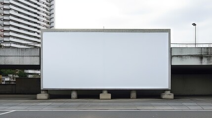 Fototapete - Blank advertising billboard on building wall useful for products advertisement