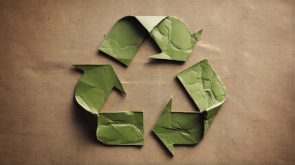 Poster - Recycle Logo From Recycle Paper with Clipping Path