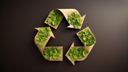Poster - Recycle Logo From Recycle Paper with Clipping Path