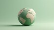 © HN Works - 3D green earth on pastel color background. Green eco friendly and environment concept.Minimal scene for mockup design. 3D rendering illustration.