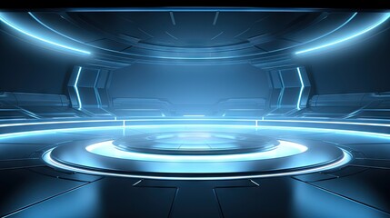 Aufkleber - futuristic and clean stage blank center background