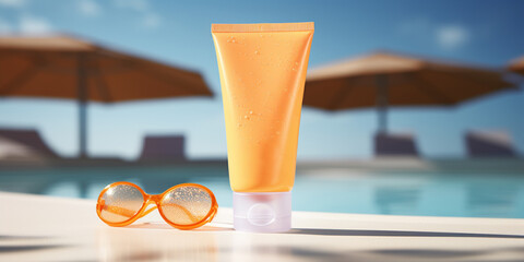 Sticker - A clear gel sunscreen with the bubbles protecting