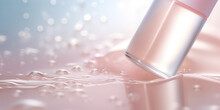 A Close-up Of A Clear Liquid Cosmetic Product