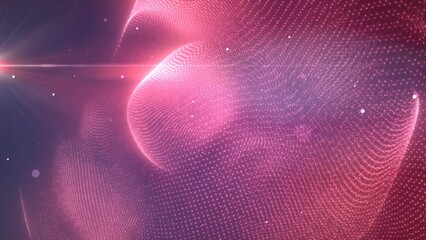 Poster - Red glowing energy bright particles light lines and waves abstract background