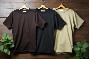 brown black and beige t-shirt mockup