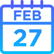 02-February - 27 Line Gradient Icon pictogram symbol visual illustration   