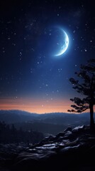 Poster - Astronomical marvel: moon eclipse amid sky patterns, scientific phenomenon