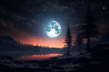 Poster - Eclipse exploration: scientific backdrop illustrating lunar eclipse events