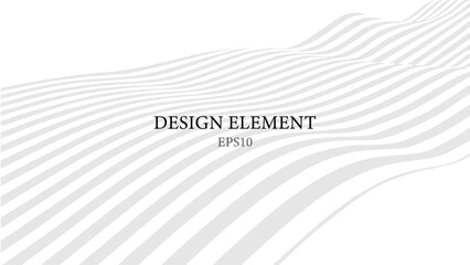 Poster - Black and white abstract wave. Optical illusion. Twisted vector illustration.