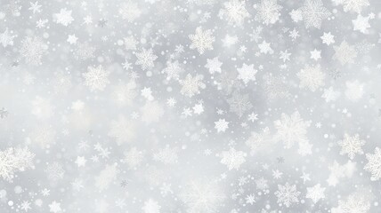 Wall Mural - White snowflakes on a plain white or blue background, highlighting their unique symmetrical patterns. SEAMLESS PATTERN. SEAMLESS WALLPAPER.