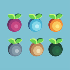 Fototapete - Flat design sets of gold star with variation color item asset. Simple bits of star on Flat style. perfect for game asset or design asset element for your game design asset.