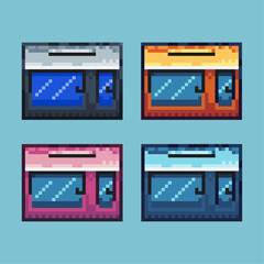 Poster - Pixel art sets of microwave with variation color item asset. Simple bits of microwave on pixelated style. 8bits perfect for game asset or design asset element for your game design asset.