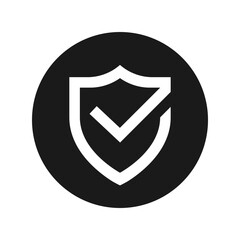 Sticker - Secure internet graphic icon. Symbol web protection. Shield with checkmark sign digital security. Vector illustration