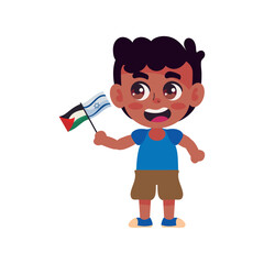 Poster - israel and palestine flags with boy waving