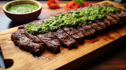 Wall Mural - grilled steak with asparagus on the table 