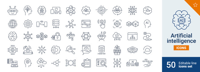 Aufkleber - Artificial icons Pixel perfect. System, cloud, support, ....