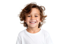 Studio Portrait Of A Cute Happy Little Boy With A Beautiful Smile Isolated On Transparent Png Background.