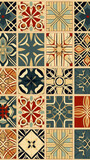 Fototapeta Kuchnia - Ceramic tiles decorative pottery design, illustration for floor, wall, kitchen interior, textile