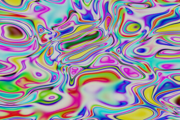 Poster - Rainbow dynamic wave curves. Abstract background. 3D rendering