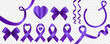 purple ribbon set