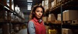 Latina woman employed in warehouse