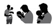 © Haruki Yui - Dad and newborn baby silhouette, father holding baby silhouette, father love his child