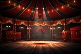 Fototapeta  - Silent Empty circus tent. Big fair fun. Generate Ai