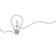 © nikvector - Continuous one line drawing light bulb symbol idea and creativity isolated on white background vector illustration. Premium vector.