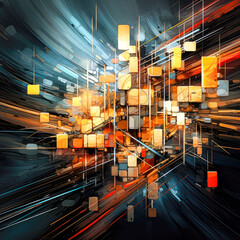 Wall Mural - Abstract technology background.