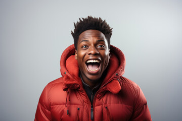 Poster - Portrait of a african american man in casual clothes on a white background