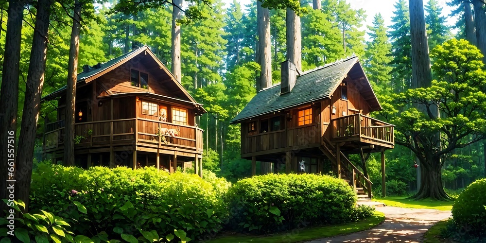 Escape to a serene 'Anime Treehouse Hideaway,' where a charming ...