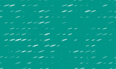 Poster - Seamless background pattern of evenly spaced white comet symbols of different sizes and opacity. Vector illustration on teal background with stars