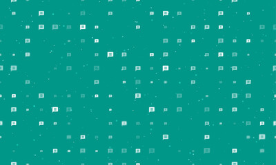 Poster - Seamless background pattern of evenly spaced white chat symbols of different sizes and opacity. Vector illustration on teal background with stars
