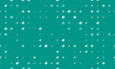 Poster - Seamless background pattern of evenly spaced white boxing gloves symbols of different sizes and opacity. Vector illustration on teal background with stars