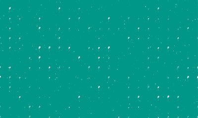 Poster - Seamless background pattern of evenly spaced white balloon symbols of different sizes and opacity. Vector illustration on teal background with stars
